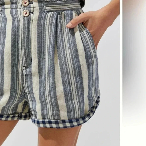 Anthropologie Pilcro Everyday Striped Shorts in Blue Motif New W/Tag Size 31 - Picture 4 of 5
